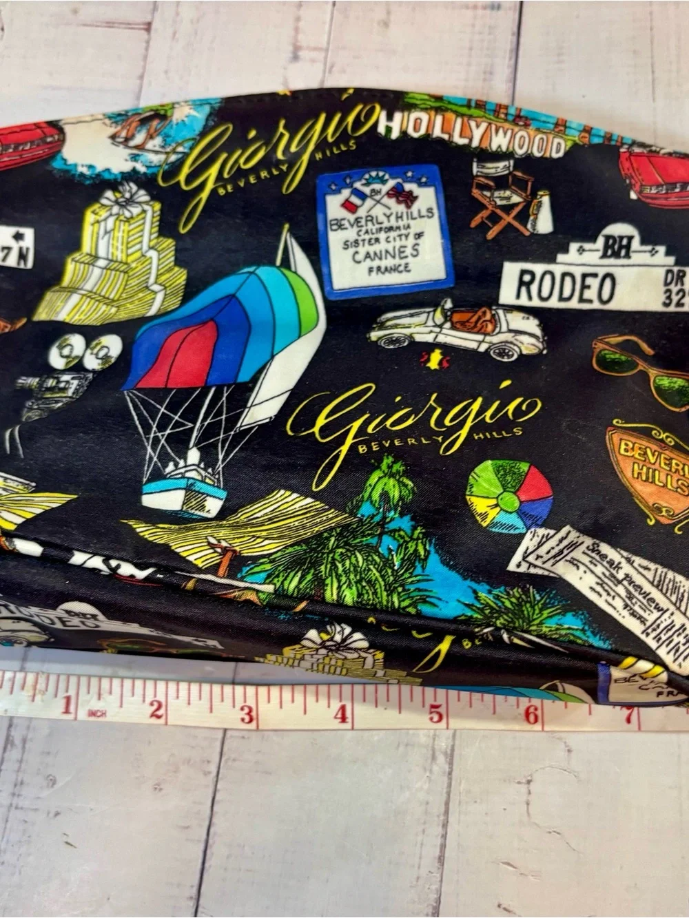 Nicole Miller Giorgio Beverly Hills Vintage Novelty Print Cosmetic Makeup Bag